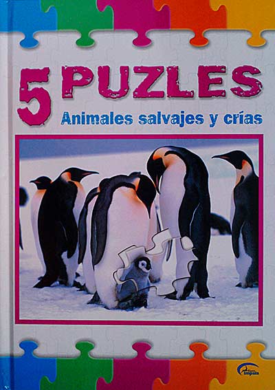 5 puzles. Animales salvajes y crías