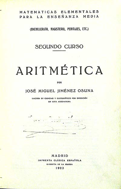 Aritmética. Segundo Curso