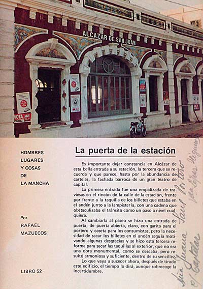 Hombres, lugares y cosas de La Mancha. Apuntes para un estudio médico-topográfico de la Comarca. Febrero 1984. Fascículo LII.