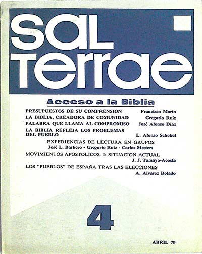 Sal Terrae, tomo 67, nº791, abril 1979/4: Acceso a la Biblia