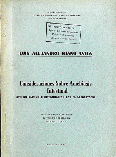 Consideraciones sobre amebiasis intestinal