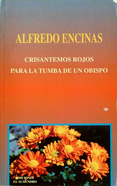 Crisantemos rojos para la tumba de un obispo.