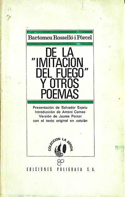 De la "imitación" del fuego y otros poemas