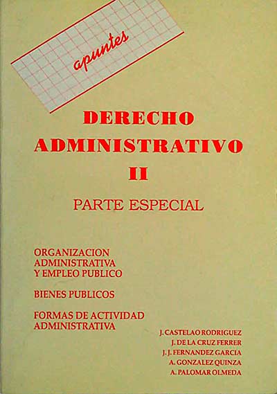 Derecho administrativo II. Parte Especial