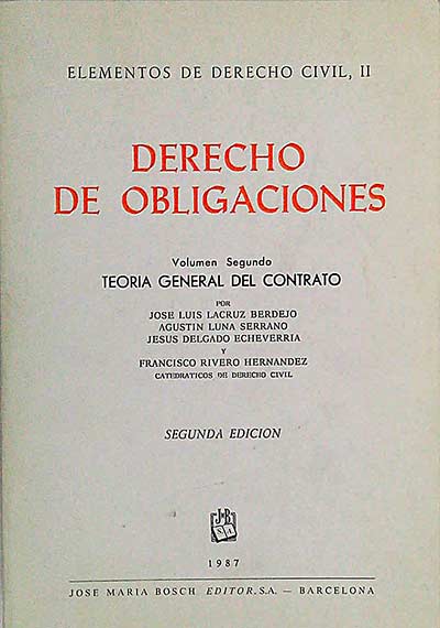 Derecho de obligaciones. Vol II