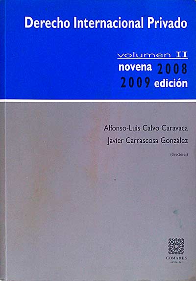 Derecho internacional privado. Volumen II