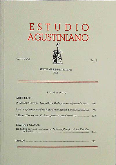 Estudio Agustiniano. Vol XXXVI