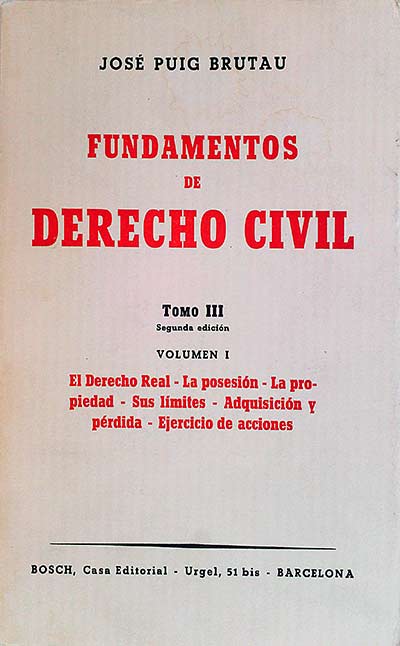Fundamentos de derecho civil Tomo III volumen I