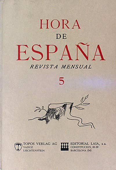Hora de España. Revista Mensual 5. Barcelona, Agosto 1938- Noviembre 1938
