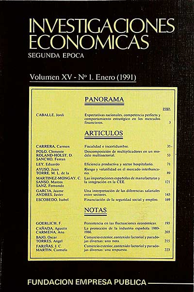Investigaciones económicas. Segunda época