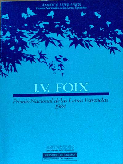 J.V. Fox. Premio Nacional de las Letras Españolas 1984