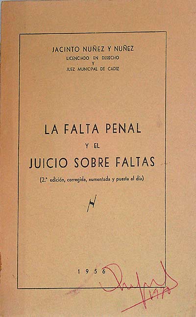 La falta penal y el juicio sobre faltas 