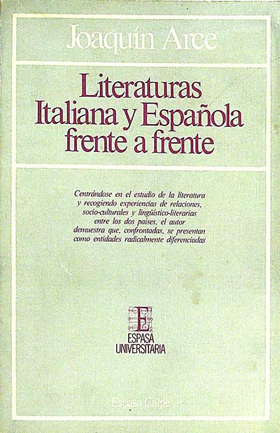 Literaturas Italiana y Española frente a frente