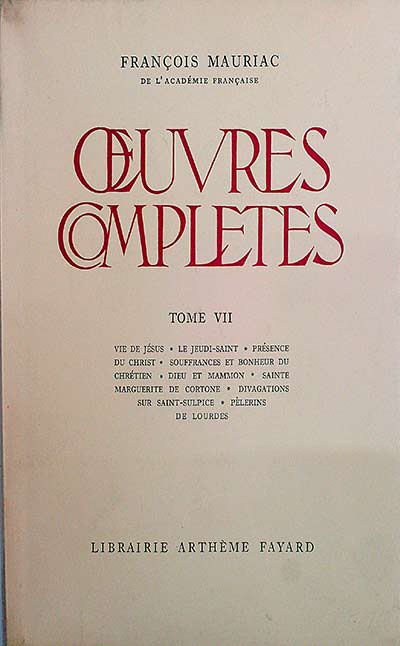 Oeuvres completes Tome VII