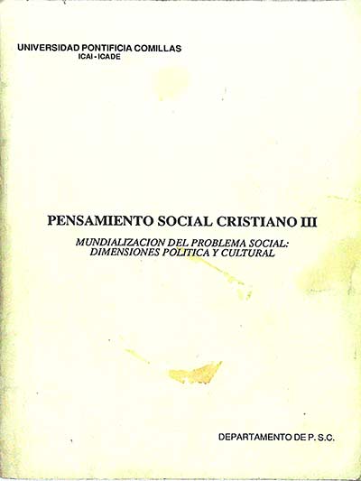 Pensamiento social cristiano III